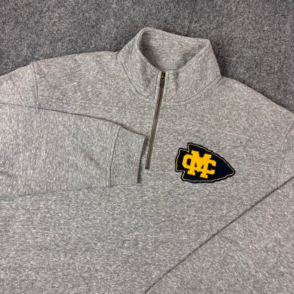 League Triblend Sweats Men XL Quarter Zip Pullover Gray MS Christian University